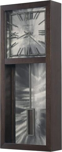 ساعة حائط بندول هوارد ميلر هانسن II 549-696 - لمسة نهائية بلون الإسبريسو، لوحة خلفية فولاذية، ساعة بندول مستطيلة، أرقام رومانية، حركة كوارتز تعمل بالبطارية، ساعة حائط حديثة in Saudi Arabia
