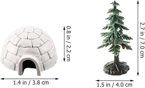 Polar Igloo Christmas Tree Figurines Set Miniature Arctic Figures Toy Playset Mini Polar Animal Shelter Ornament Decorative in Saudi Arabia