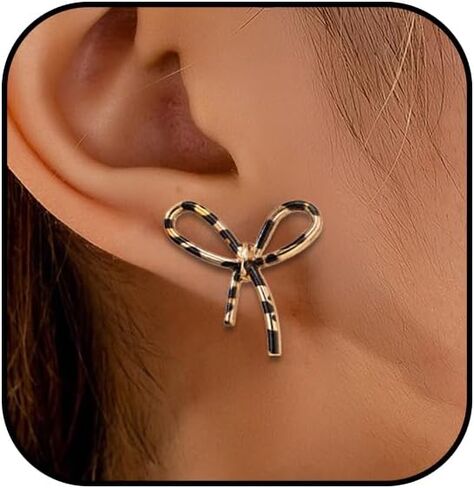 ليوبارد أقراط للنساء ليوبارد طباعة القوس أقراط الفهد الشريط Bowknot مربط القرط الحيوان طباعة بيان القرط ليوبارد طباعة مجوهرات in Saudi Arabia