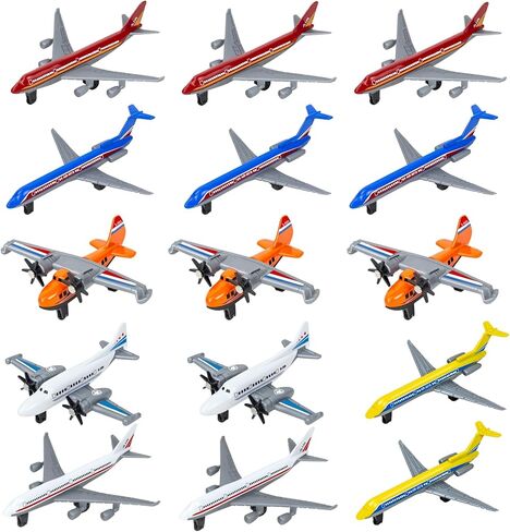 Toy Airplane 6 Pack, Diecast Airplane Toy for Boys Age 3 4-7 8-12, Alloy Planes Model/Glider Planes/Airlines Plane Toys for Kids Birthday Cake Toppers Airforce Party Favors in Kuwait