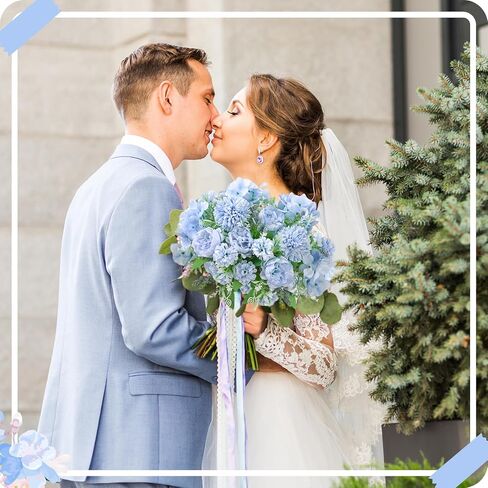 ASTRYAS Blue Artificial Flowers, 12Pcs Fake Peony Silk Peonies for Decoration Blue Faux Flower Arrangements for Spring Office Home Decor Wedding Party (Light Blue) in Saudi Arabia