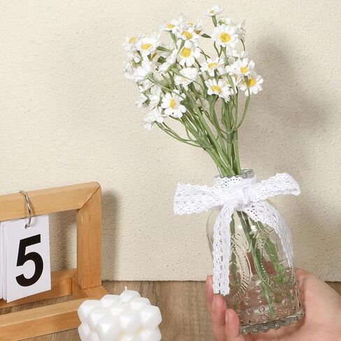 KALIONE 6Pcs Small White Daisy Flowers Artificial, 10 Inch Artificial Daisy Flowers, Vase Centerpiece Table Decorations, Fake Daisies, Wildflower Spring Flower for Wedding Party Decor in Saudi Arabia