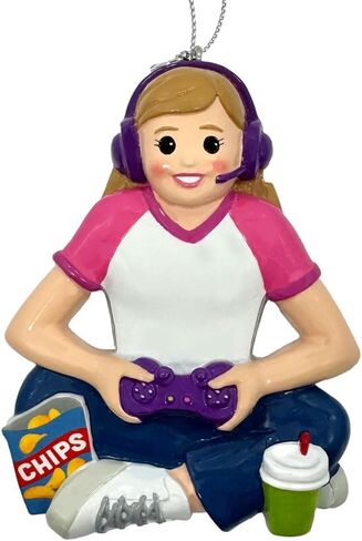 زينة عيد الميلاد لألعاب الفيديو - مشغل ألعاب فيديو شخصي مع جهاز تحكم بميكروفون سماعة الرأس - هدية تزيين شجرة عيد الميلاد للألعاب - مع اسم وتاريخ مخصصين in Kuwait