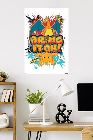 ملصق Pokémon: Graffiti - Bring It On Wall، مقاس 34 بوصة × 22.4 عرضًا، إصدار غير مؤطر in Kuwait
