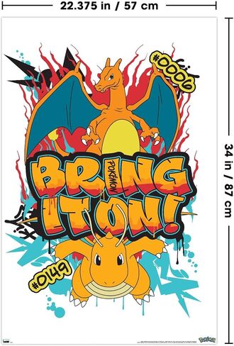 ملصق Pokémon: Graffiti - Bring It On Wall، مقاس 34 بوصة × 22.4 عرضًا، إصدار غير مؤطر in Kuwait