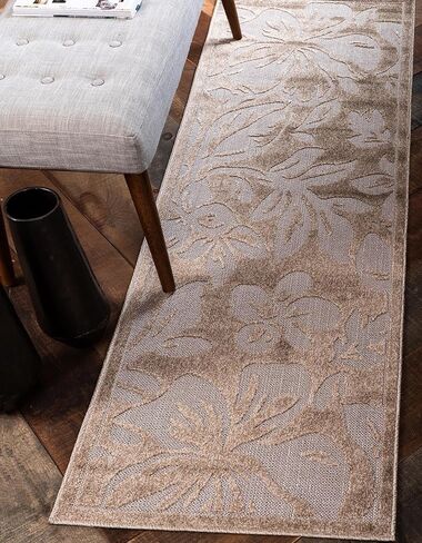 Rugs.com سجادة مجموعة نباتات خارجية - سجادة مسطحة باللون البيج مقاس 5 × 8 بوصة مثالية لغرف النوم وغرف الطعام وغرف المعيشة in Saudi Arabia