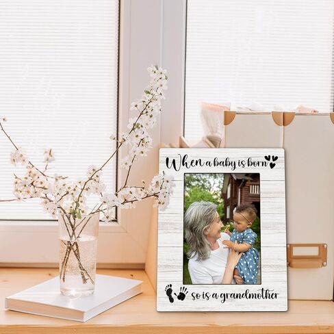Beliran New Grandma Gifts First Time Picture Frame 5x7, Grandma Picture Frame for New Baby, Babies Frames, When A Baby is Born So is A Grandmother Wooden Pictures Photo Frames for Desk Home Room Decor in Saudi Arabia