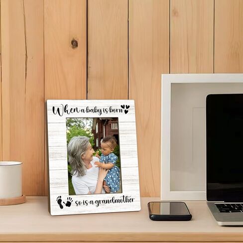 Beliran New Grandma Gifts First Time Picture Frame 5x7, Grandma Picture Frame for New Baby, Babies Frames, When A Baby is Born So is A Grandmother Wooden Pictures Photo Frames for Desk Home Room Decor in Saudi Arabia