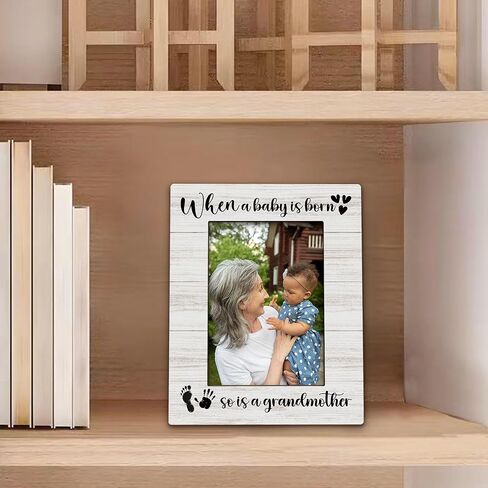 Beliran New Grandma Gifts First Time Picture Frame 5x7, Grandma Picture Frame for New Baby, Babies Frames, When A Baby is Born So is A Grandmother Wooden Pictures Photo Frames for Desk Home Room Decor in Saudi Arabia