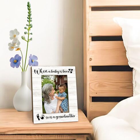 Beliran New Grandma Gifts First Time Picture Frame 5x7, Grandma Picture Frame for New Baby, Babies Frames, When A Baby is Born So is A Grandmother Wooden Pictures Photo Frames for Desk Home Room Decor in Saudi Arabia