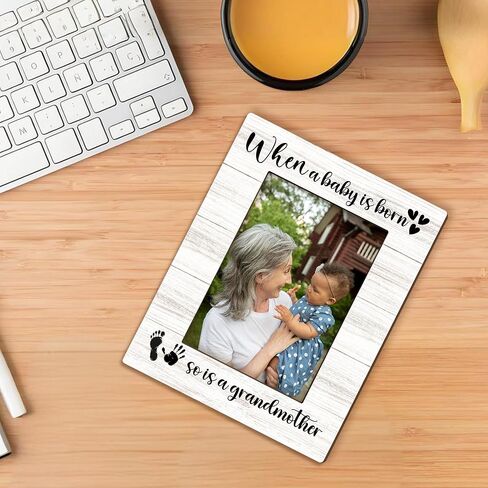 Beliran New Grandma Gifts First Time Picture Frame 5x7, Grandma Picture Frame for New Baby, Babies Frames, When A Baby is Born So is A Grandmother Wooden Pictures Photo Frames for Desk Home Room Decor in Saudi Arabia