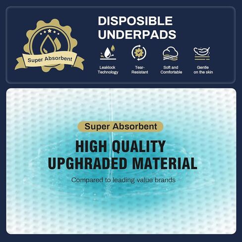 وسائد AAY شديدة التحمل مقاس 91.44 سم × 91.44 سم، مفارش سرير للاستعمال مرة واحدة (20 قطعة) للبالغين الذين يعانون من سلس البول، 7 طبقات فائقة الامتصاص، مضادة للتسرب، مسامية ومريحة للبالغين والأطفال والحيوانات الأليفة in Kuwait