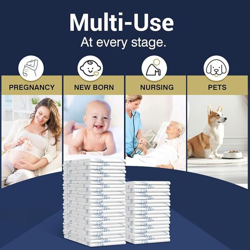 وسائد AAY شديدة التحمل مقاس 91.44 سم × 91.44 سم، مفارش سرير للاستعمال مرة واحدة (20 قطعة) للبالغين الذين يعانون من سلس البول، 7 طبقات فائقة الامتصاص، مضادة للتسرب، مسامية ومريحة للبالغين والأطفال والحيوانات الأليفة in Kuwait