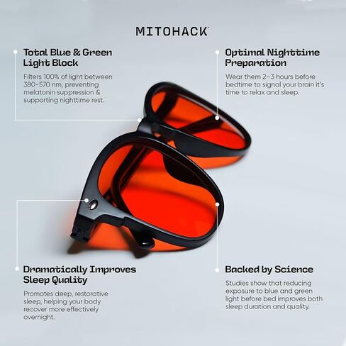 نظارات الضوء الأزرق للرجال والنساء ULTRALIGHT - نظارات حجب الضوء الأزرق للرجال نظارات الضوء الأزرق للرجال - نظارات حجب الضوء الأزرق للنساء نظارات مضادة للضوء الأزرق للرجال نظارات الضوء الأحمر - عدسات حمراء Biohacker in Saudi Arabia