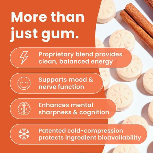 NeuroGum الطاقة والتركيز، القرفة، 12 عبوة، 9 قطع لكل منهما in Kuwait