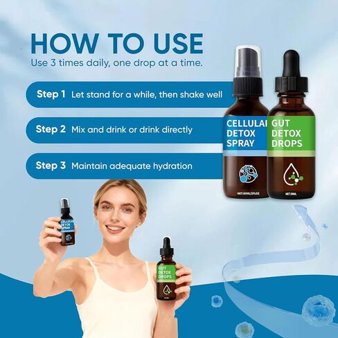 Aacnre Zeolite Detox Pack, Zeolite Drops for Detox & Cleanse, Clinoptilolite Drops & Spray for Heavy Metal Support, Gut Health for Adults in Saudi Arabia
