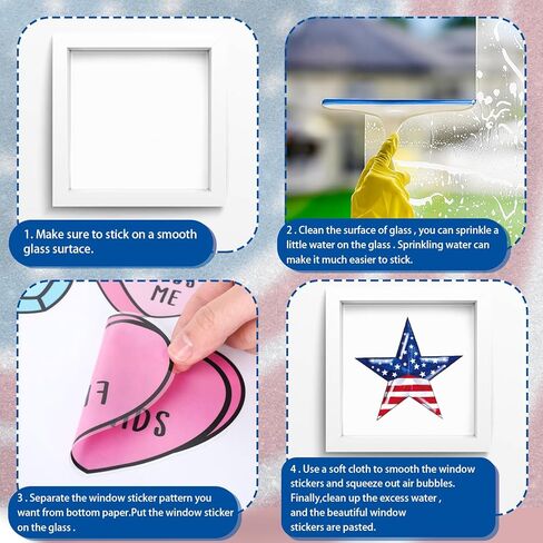 FYSUIMU 9 Sheets 4th of July Window Cling Sticker Patriotic Stars Fireworks Reusable Window Decals for Independence Day Party Home Classroom Decor in Saudi Arabia