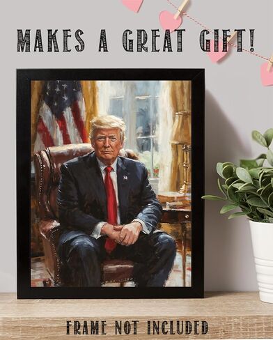 Donald Trump Presidential Portrait - 11x14 Unframed Print - Patriotic Wall Art & Political Office Decor - Iconic Historical Poster of 45th U.S. President - Strength & Leadership Artwork in Saudi Arabia