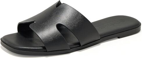 GotSoft Women's Flat Sandals Square Open Toe Slide Sandal Slip on Comfortable Summer Shoes in Kuwait