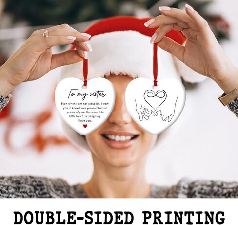 CHOANG Sister Gift Christmas Ceramic Ornament - Sisterhood Present - Appreciation Gifts Show Infinity Love for Soul Sisters - Xmas Tree Hanging Decoration in Saudi Arabia