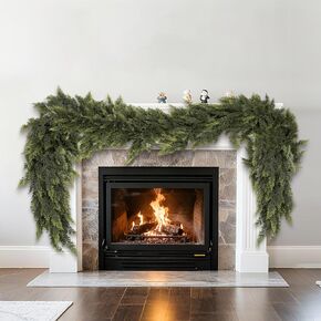 6 FT Artificial ceda Garlands, Real Touch Winter Cedar Pine Garland,Artificial Green Faux Cedar Pine Garland for Fireplace Mantle Fireplace Indoor Outdoor Holiday Party Home Decoration (1, 6FT) in Saudi Arabia