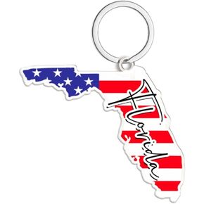 Florida Souvenirs Keychain With Key Ring - American Flag Keychain, Key Holder For Gifts,Souvenirs From Usa,Spot M in Saudi Arabia