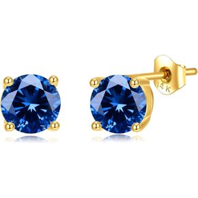 PIIDHW 14K Real Gold Moissanite Earrings Solid Yellow Gold Round Stud Jewelry 2 Carat Gifts for Women in Saudi Arabia