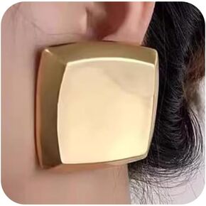 أقراط ذهبية للنساء كبيرة الحجم ومطلية بالذهب مربعة الشكل أقراط مجوهرات مجوهرات الحفلات الشريرة in Kuwait