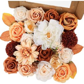 Erhalings Artificial Flowers Combo Dusty Blue Silk Fake Flower Box Set for Wedding Bridal Roses Bouquets Baby Shower Birthday Party Decorations DIY Floral Centerpieces in Saudi Arabia