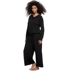 Felina Kimora V-Neck Sweatshirt & Wide Leg Pant in Kuwait