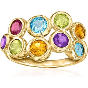 Ross-Simons 2.40 ct. t.w. Multi-Gemstone Bubble Ring in 18kt Gold Over Sterling in Saudi Arabia