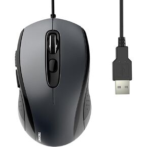 TECKNET ماوس سلكي USB، ماوس كمبيوتر سلكي 3600 ديسيبل متوحد الخواص مع 4 مستويات قابلة للتعديل، 6 أزرار سلكية بطول 5 أقدام، فأرة منزلية ومكتبية للكمبيوتر المحمول والكمبيوتر المكتبي - أزرق in Kuwait