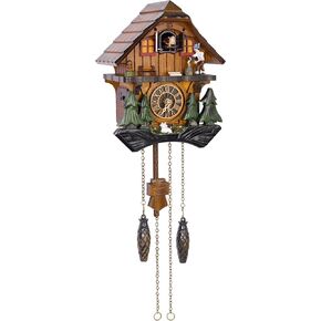 Cuckoo Clock, Germany Black Forest Style Wooden Pendulum Quartz Wall Clock, Volume Control, Night Silent, Gift Package, Professional Service in Saudi Arabia