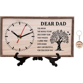 BFHEFGSUU Dear Dad Wooden Clock Gift for Papa Father Wood Clocks DIY Papa Clock from Daughter Son Father's Day Birthday Xmas to My Dad Gifts (Style 16) in Saudi Arabia