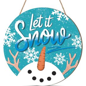 Winter Wall Decor Welcome Wooden Hanging Sign Door Decor Blue Winter Season Wood Art for Indoor Outdoor Holiday Decoration in Kuwait