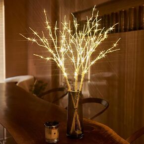 Birchlitland Lighted Branches for Vase 32in Tall 150 LED Plug in, Brown Artificial Willow Lights with Timer Home Christmas Party Mantle Decor in Saudi Arabia