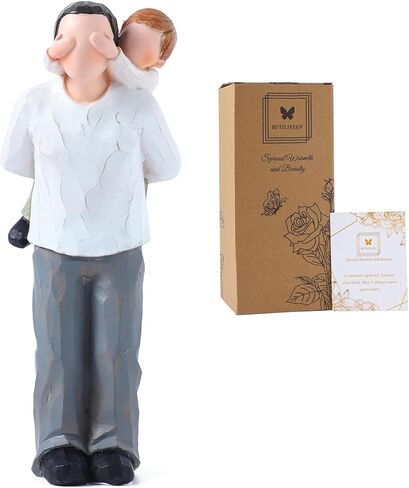 هدايا BUTILIVEEN الجد - هدية عيد ميلاد الجد في عيد الأب، تماثيل من الراتنج للجد والحفيد مقاس 8 بوصة in Kuwait