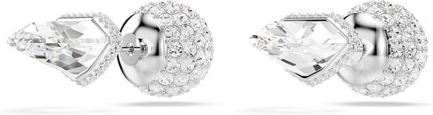 Swarovski Lucent stud earrings, Pavé, Ball, Clear, Rhodium Finish in Saudi Arabia