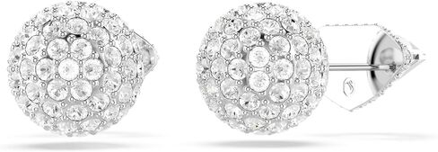 Swarovski Lucent stud earrings, Pavé, Ball, Clear, Rhodium Finish in Saudi Arabia