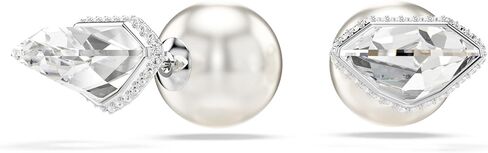 Swarovski Lucent stud earrings, Pavé, Ball, Clear, Rhodium Finish in Saudi Arabia