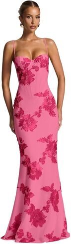 UZN 3D Floral Bridesmaid Dresses Long Sweetheart for Women Spaghetti Straps Formal Evening Party Gowns in Saudi Arabia