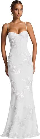 UZN 3D Floral Bridesmaid Dresses Long Sweetheart for Women Spaghetti Straps Formal Evening Party Gowns in Saudi Arabia
