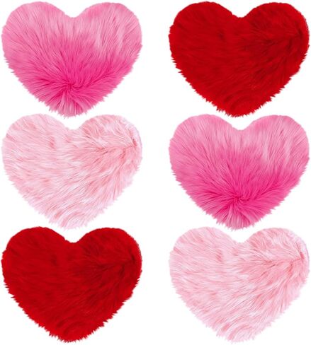 Maasechs 6 Pcs Valentine's Day Heart Rug Valentines Day Bathroom Decor Non Slip Heart Shaped Bath Rugs Red Pink White Mat Doormat for Bathroom Kitchen Living Room Home in Saudi Arabia