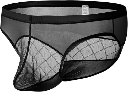 ZONBAILON Men's Sexy Briefs See Through Lace Ice Silk Breathable Mesh Pouch Underwear in Saudi Arabia