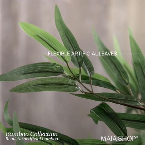 Maia Shop نبات شجرة الخيزران الاصطناعي مقاس 71 بوصة للمنزل أو الشقة أو المكتب - نباتات داخلية وهمية واقعية لغرفة المعيشة أو غرفة النوم أو الحمام أو المدخل أو الفناء - نباتات خضراء صناعية لديكور المنزل in Saudi Arabia