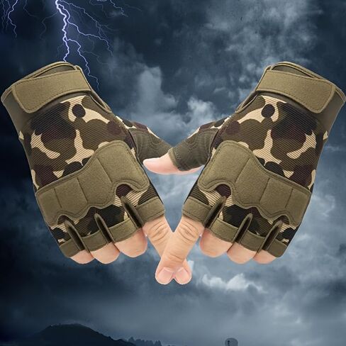 Sporty Camo Half-Finger Gloves for Men & Women - Thickened, Convertible to Five-Finger Glove with Grip Control for Fitness & Cycling, Outdoor Sports in Saudi Arabia