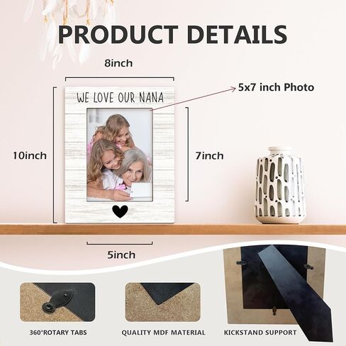 Beliran Nana Gifts Picture Frame 5x7, Nanas Photo Frame, Christmas Mothers Day Birthday Gifts for Nanas Grandma from Grandkids, We Love Our Nana Wooden Picture Photo Frames for Desk Home Room Decor in Saudi Arabia
