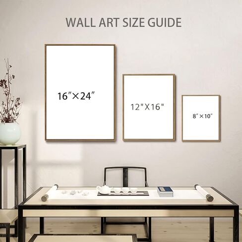 WALLZK Vintage Framed Wall Art Moody Botanical Wall Decor Dark Dried Flower Minimalist Canvas Prints Pictures Rustic Retro Artwork for Walls Living Room Bedroom Bathroom 8"x10" in Saudi Arabia