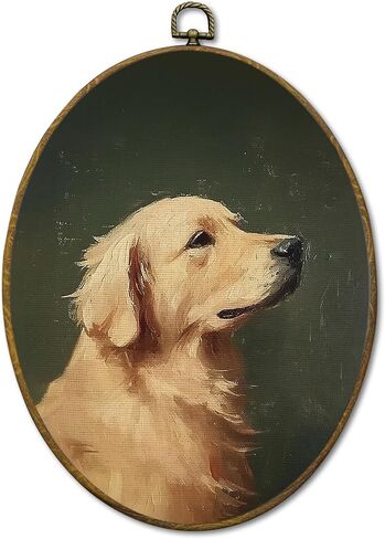 Mcehtle Vintage Golden Retriever Wall Art Decor, Moody Rustic Dog Lover Gift Framed Canvas Prints 8.6x11.4, Countryside Cottagecore Decor for Farmhouse Cabin Gallery Wall Hanging Artwork Decorations in Saudi Arabia