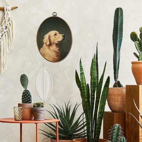 Mcehtle Vintage Golden Retriever Wall Art Decor, Moody Rustic Dog Lover Gift Framed Canvas Prints 8.6x11.4, Countryside Cottagecore Decor for Farmhouse Cabin Gallery Wall Hanging Artwork Decorations in Saudi Arabia